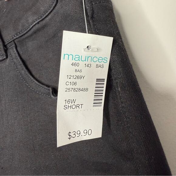 NWT Maurice’s jegging denim flex plus size black skinny jeans size 16W Short - Picture 3 of 5